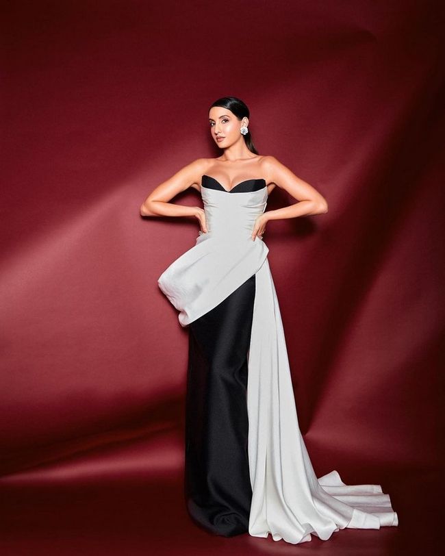 Staggering Clicks Of Nora Fatehi In Designer Dress